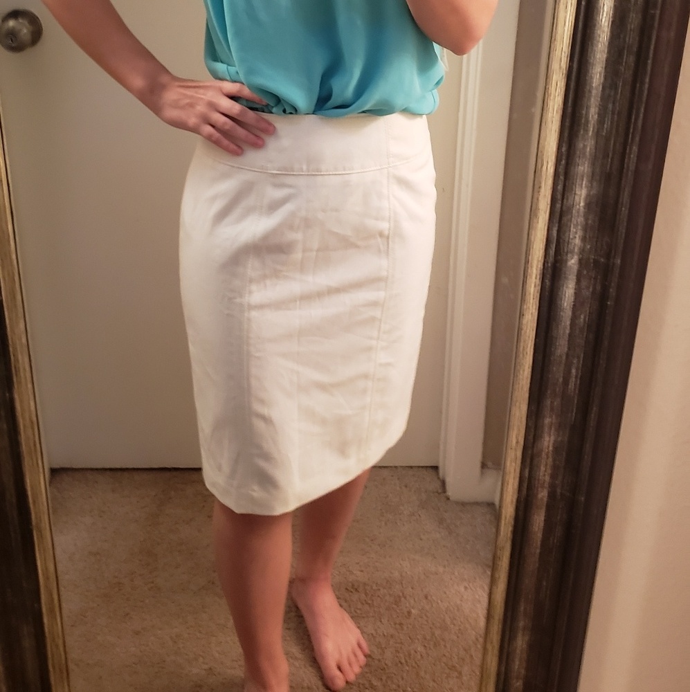 White High Waisted Skirt Thick